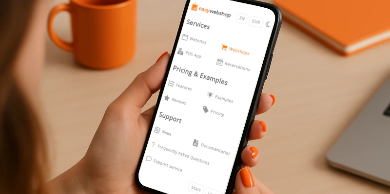 Captură de ecran a noului meniu mobil